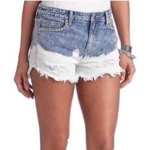 Free People Dip Dye Distressed Denim Cut Off Shorts